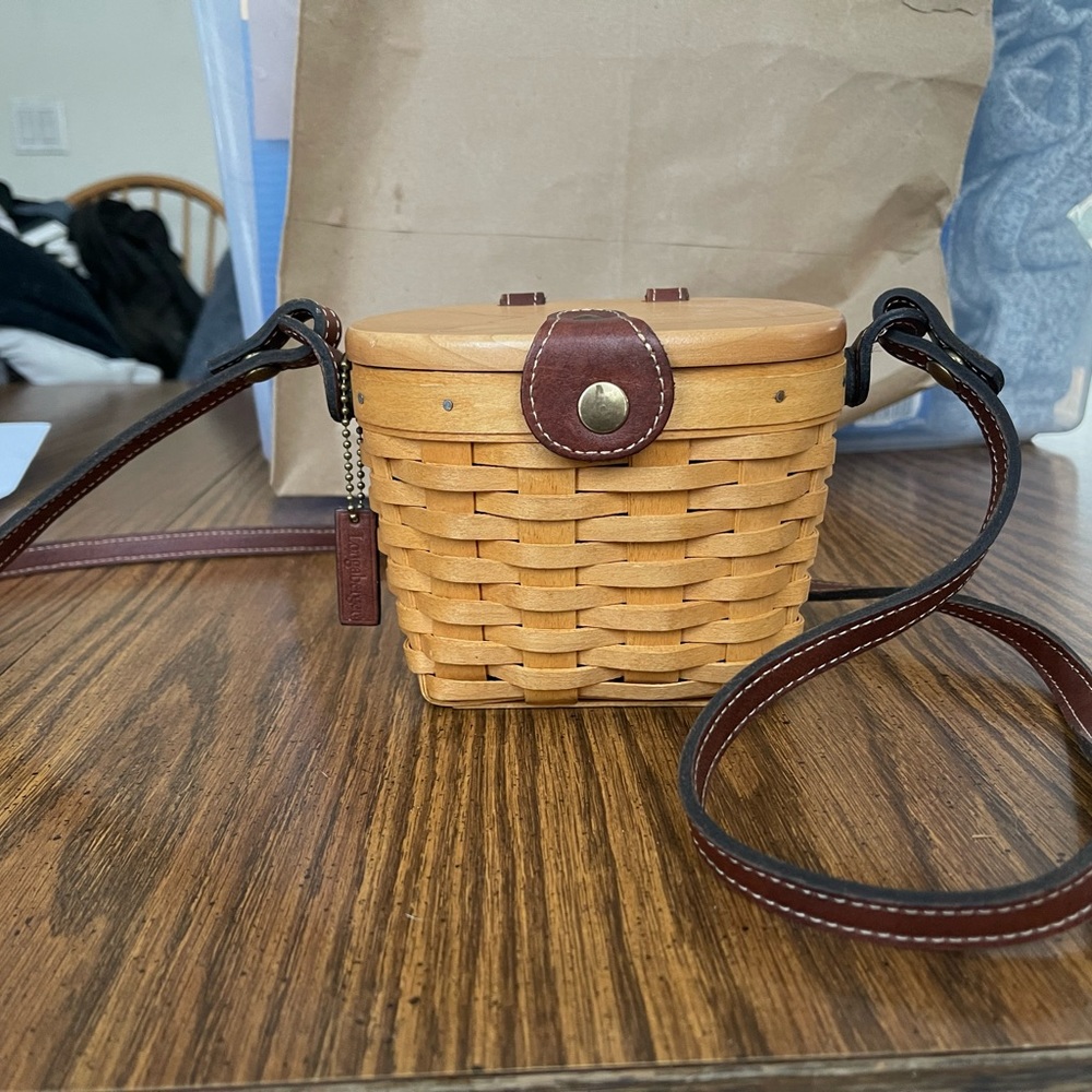 Vintage Longaburger Basket Mini Purse - w/ plastic liner